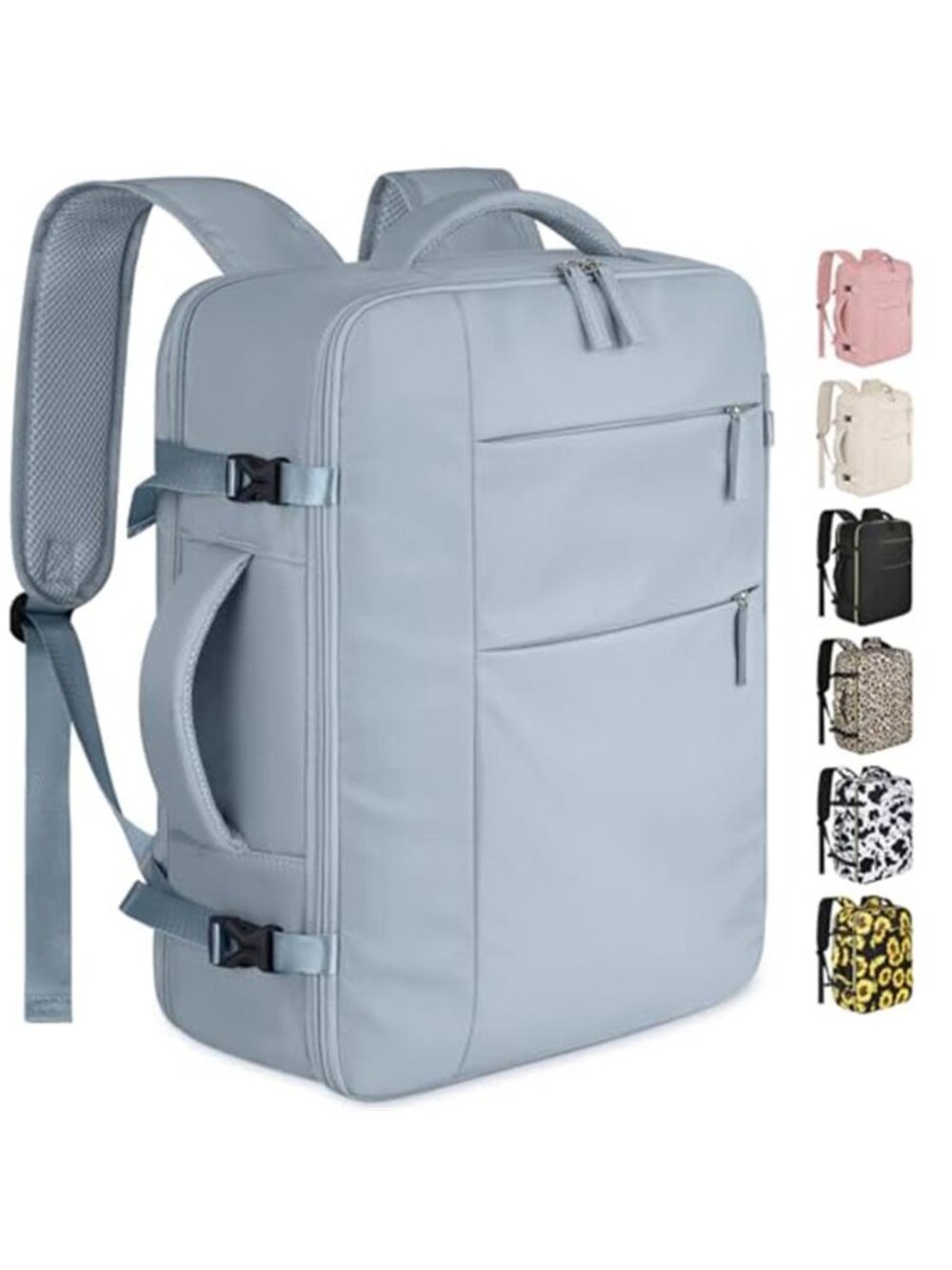 Waterproof Travel Backpack Laptop Carry On Airline Approved 15.6 Inch Blue Bag